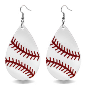 Acrylic Double sided pattern transparent new American flag basketball baseball volleyball earrings