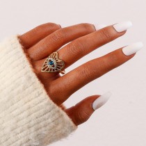 Stainless steel adjustable hollow love eye ring
