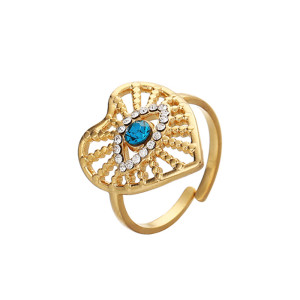 Stainless steel adjustable hollow love eye ring