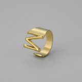 26 letters Stainless steel adjustable  ring