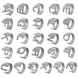 26 letters Stainless steel adjustable  ring