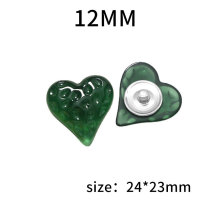 12MM love resin semi-transparent concave-convex texture diy snap button charms