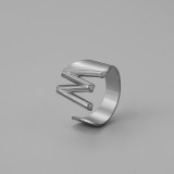 26 letters Stainless steel adjustable  ring