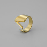26 letters Stainless steel adjustable  ring