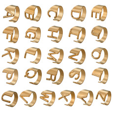 26 letters Stainless steel adjustable  ring