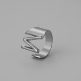 26 letters Stainless steel adjustable  ring
