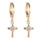 Star Moon Love Zircon Copper Earrings