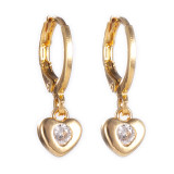 Star Moon Love Zircon Copper Earrings