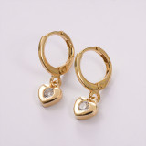 Star Moon Love Zircon Copper Earrings