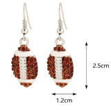 Sports Rugby Softball Basketball Baseball Diamond Alloy Earrings