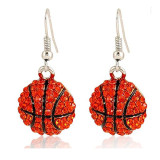 Sports Rugby Softball Basketball Baseball Diamond Alloy Earrings