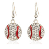 Sports Rugby Softball Basketball Baseball Diamond Alloy Earrings