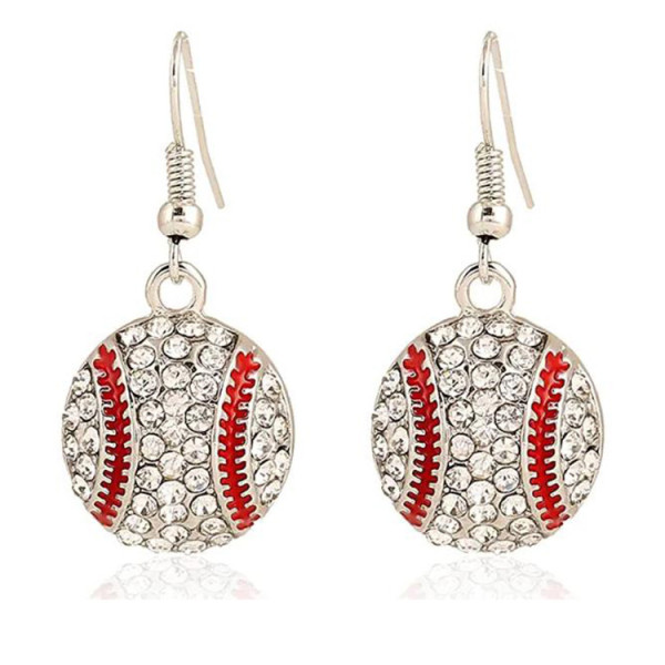 Sports Rugby Softball Basketball Baseball Diamond Alloy Earrings