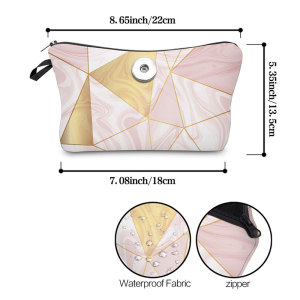 Marbling Makeup Bag Multi-functional Dumpling Storage Wash Bag fit 20mm snaps chunks Snaps button jewelry wholesale
