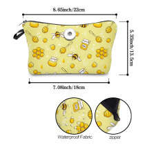 Honeybee print Makeup Bag Multi-functional Dumpling Storage Wash Bag fit 20mm snaps chunks Snaps button jewelry wholesale