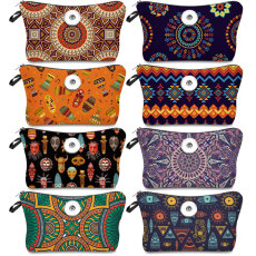 African totem Makeup Bag Multi-functional Dumpling Storage Wash Bag fit 20mm snaps chunks Snaps button jewelry wholesale