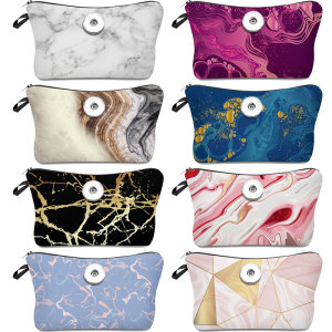 Marbling Makeup Bag Multi-functional Dumpling Storage Wash Bag fit 20mm snaps chunks Snaps button jewelry wholesale
