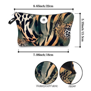 Leopard print Makeup Bag Multi-functional Dumpling Storage Wash Bag fit 20mm snaps chunks Snaps button jewelry wholesale