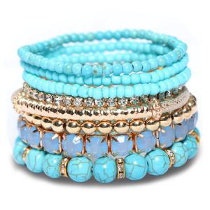 Multi-layer Bohemian bracelet glass beads bracelet