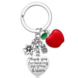 Stainless steel key ring letter owl key ring flower teacher's day gift