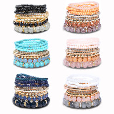 Multi-layer Bohemian bracelet glass beads bracelet