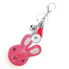 20MM Snaps button jewelry wholesale Bag pendant Korean velvet hot diamond cartoon rabbit head key chain