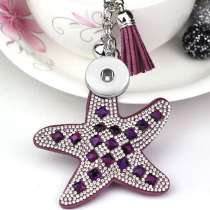 20MM Snaps button jewelry wholesale Glass diamond starfish bag car key chain