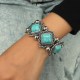 Geometric turquoise elastic bracelet