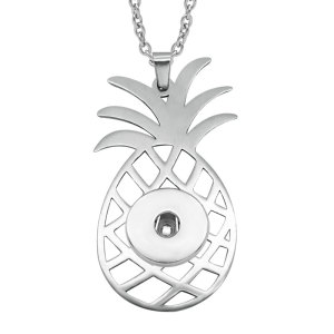 Stainless steel love Pineapple flower Necklace Pendant 20MM Snaps button jewelry wholesale