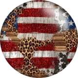20MM Leopard print pattern Print  glass snaps buttons