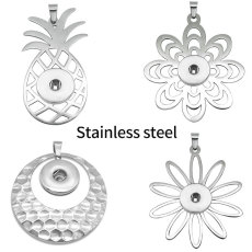 Stainless steel love Pineapple flower Pendant 20MM Snaps button jewelry wholesale