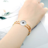 Stainless steel Adjustable opening Bracelet 20MM Snaps button jewelry wholesale