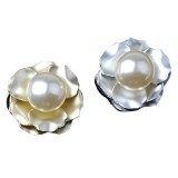 23MM Alloy gold silver camellia diy snap button charms
