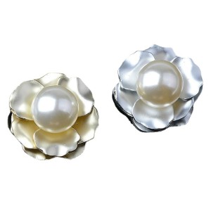 23MM Alloy gold silver camellia diy snap button charms