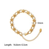 Stainless steel zircon bracelet