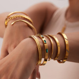 Stainless steel zircon bracelet