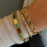 Stainless steel zircon bracelet