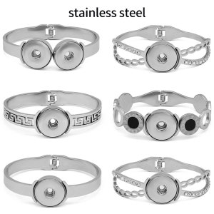 Stainless steel Bracelets fit 20MM  Snaps button jewelry wholesale