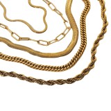 Stainless steel necklace snake rope chain hip hop chain
