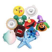 Starfish Gradient Shell Resin Ocean Series DIY 20mm snap button charms