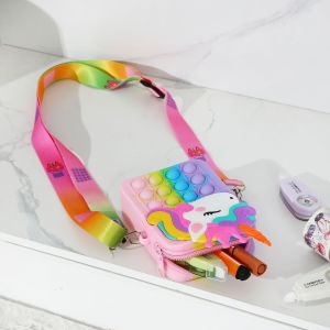 Rodenticide vanguard bag Unicorn bubble decompression zero purse Crossbody silicone bag