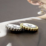 23MM Metal camellia pearl diamond snap button charms