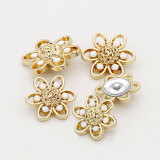 27MM  Metal pearl hollow-out  snap button charms