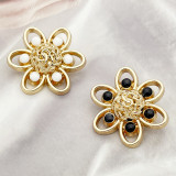 27MM  Metal pearl hollow-out  snap button charms
