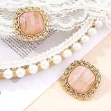 24MM Gold Square  snap button charms
