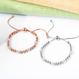 Stainless steel zircon ball adjustable bracelet