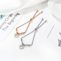 LOVE Stainless steel zircon ball adjustable bracelet