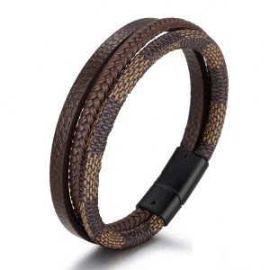 Multi-layer hand woven magnet clasp bracelet