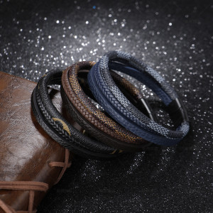 Multi-layer hand woven magnet clasp bracelet