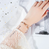 Stainless steel zircon ball adjustable bracelet